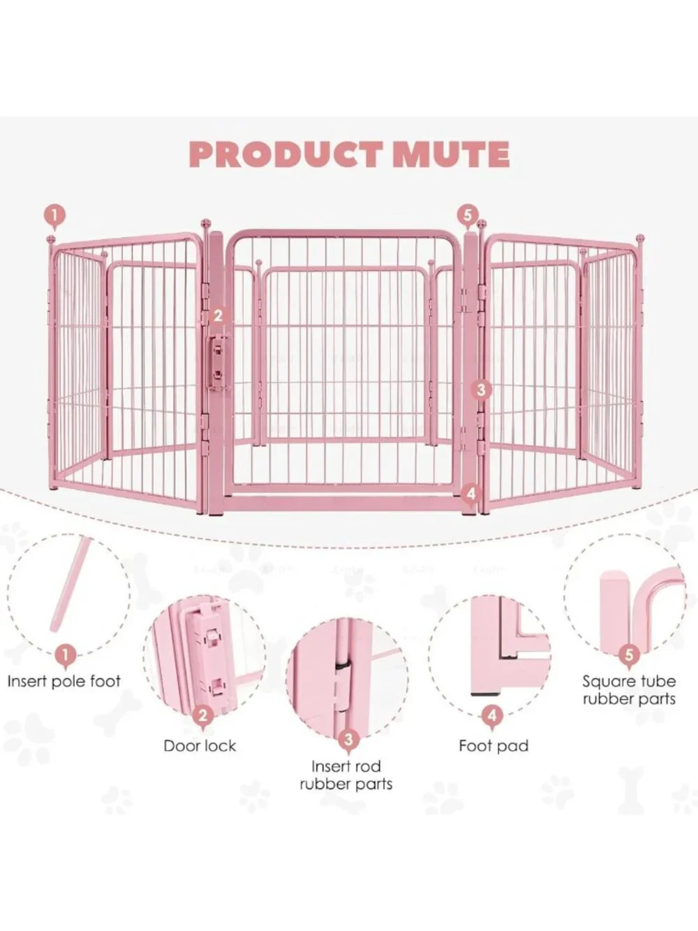 Heavy Duty Pink Dog Playpen - 32